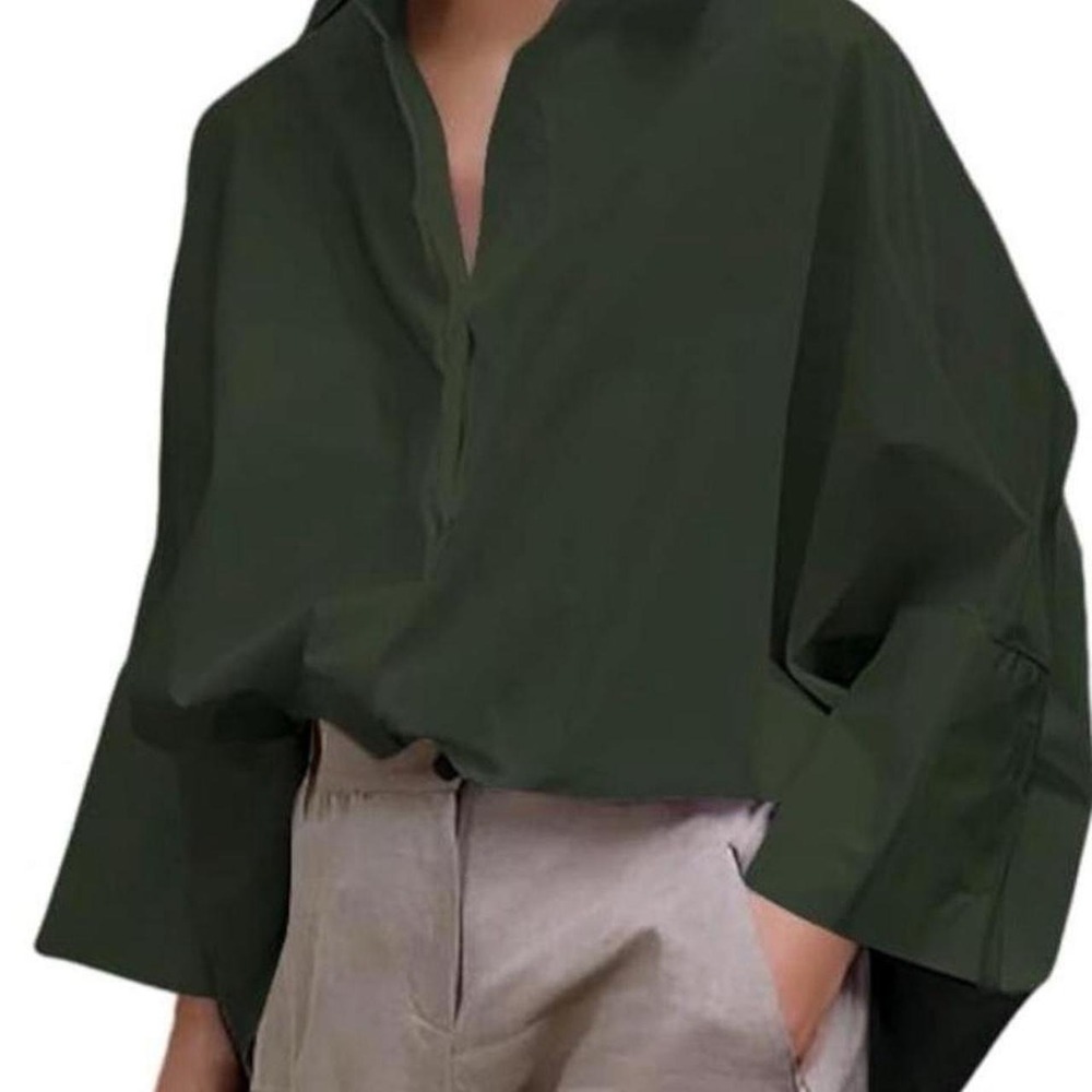 UOOZEE Womens Button Down Shirt Casual 3/4 Sleeve Loose Fit Collared Work Blouse
